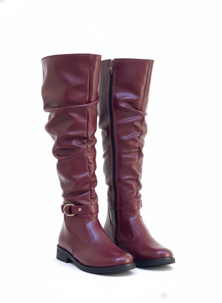 لايف ستيلاش  حذاء طويل من الجلد المريح LB-43 - نبيتي - Image 3